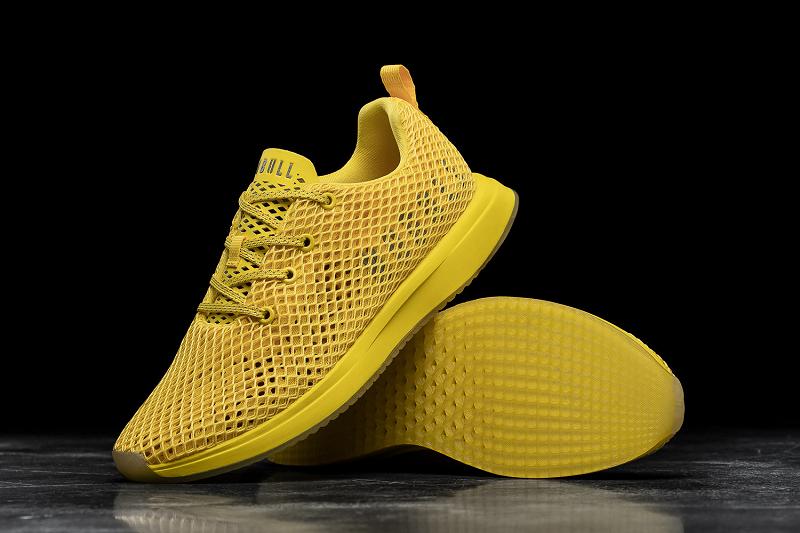 Yellow Nobull Rubber Ducky Mesh Runner Men's Running Shoes | CA A1157H